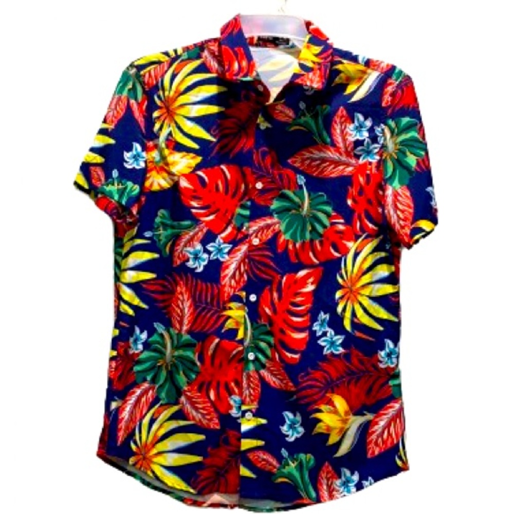 SHEIN Floral Hawaiian Button Up Shirt L - Picture 1 of 2